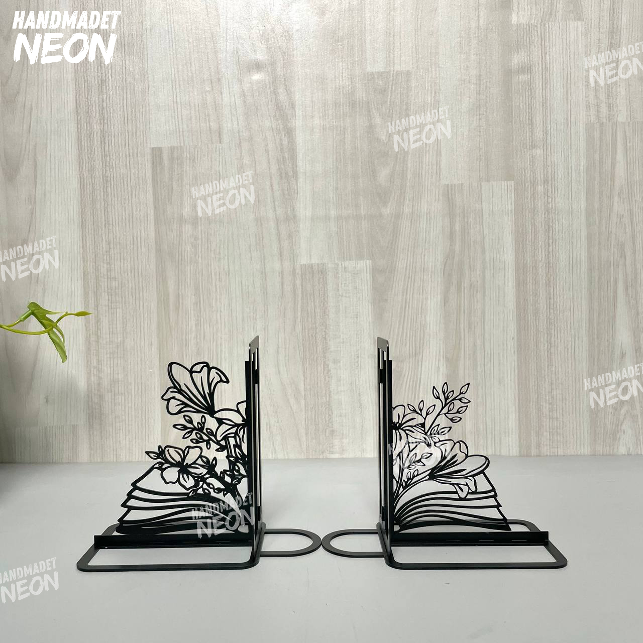 Custom Book Flower Metal Bookends