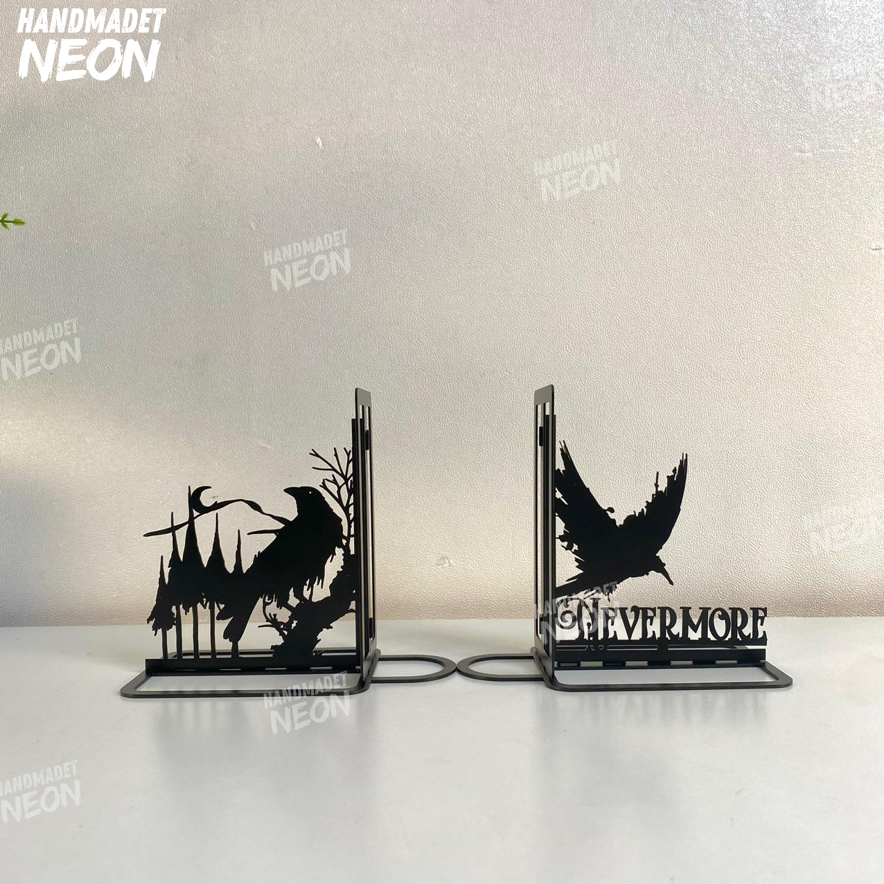 Custom Raven Metal Bookends